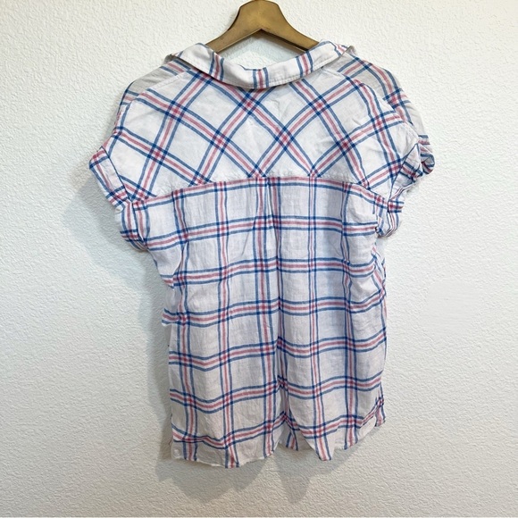 Rails- Whitney Raspberry Azure Linen Too Small - Picture 6 of 7